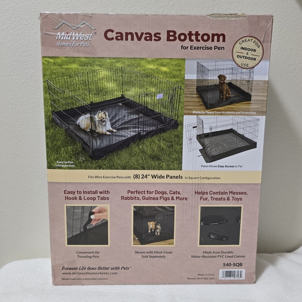 Midwest Square Bottom‎ Canvas Pad Fits 24 Inch (8) Panels Exercise Pen #540-SQB